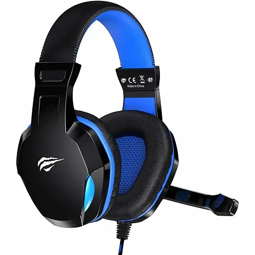 Наушники Havit HV-H763d mini jack 3,5 мм x 2 черно-синие (6939119048495) - фото 1