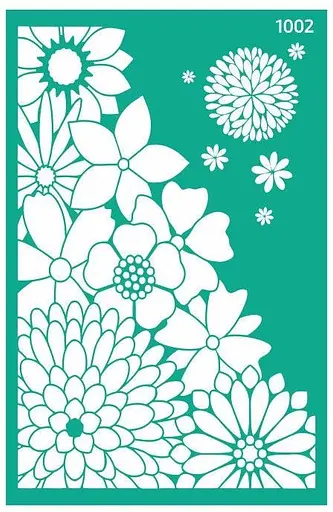 Трафарет багаторазовий самоклеючий №1002 Фоновий 13×20см Квіти Rosa Talent