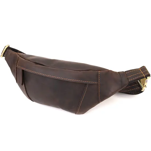 Зручна сумка-бананка для чоловіків із натуральної вінтажної шкіри SHVIGEL 34х12х4 см sum0027452 - фото 1