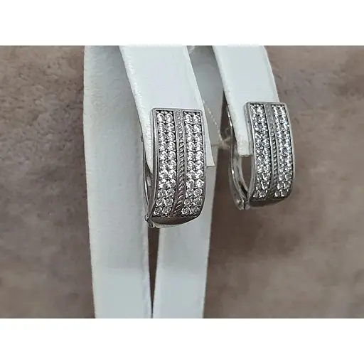 Серебряные серьги Ювелир Стандарт с фианитами. 2543Ю - фото 3