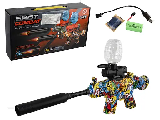 Автомат, стреляет орбизами, автоматический принцип, орбизы, аккумулятор 7.4V, USB-кабель, глушник