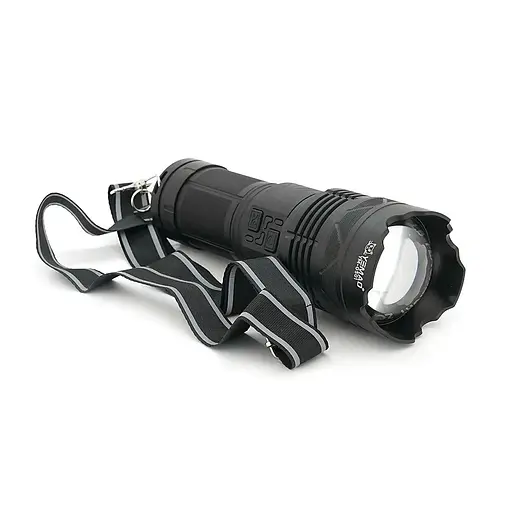 Ліхтар пошуковий YEMAO YM-G501 LED PM60, 4 режими, індикація заряду, живлення від 4*18650, IP65, USB кабель, 245х195х90мм, 1,235кг, Black, Чохол+BOX