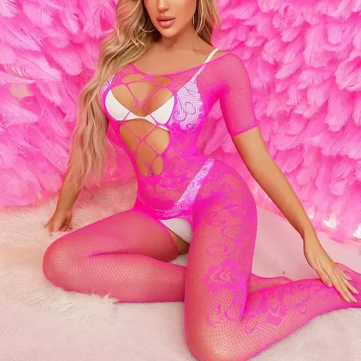 Боді-корсет з вирізом L&L еластан спокусливий рожевий розмір S/M/L - фото 2