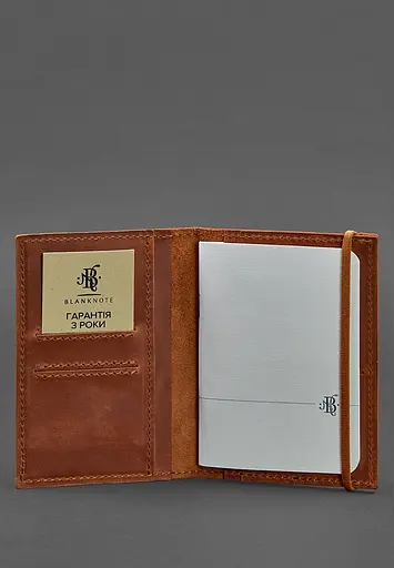 Шкіряна обкладинка для паспорта 2.0 коричнева Crazy Horse - фото 3
