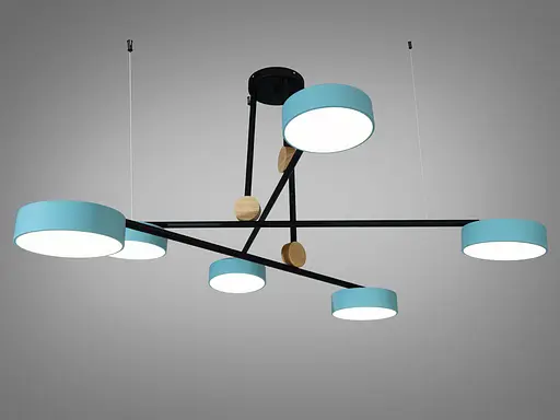 Новинка, світлодіодна люстра потужністю 72W, плафони кольору тіффані - фото 1