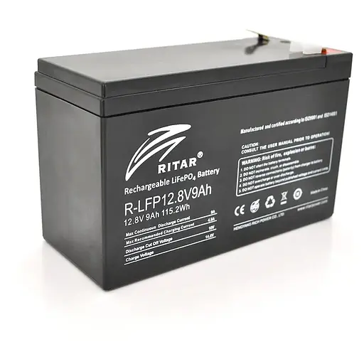 Акумуляторна батарея Ritar LiFePO4 12,8V 9Ah (115,2Wh) ( 150 x 65 x 95 (100) Q10