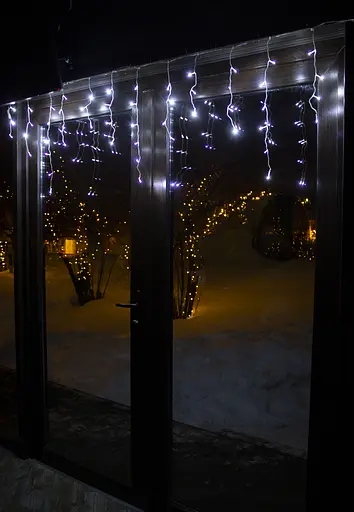 Світлодіодна гірлянда Бахрома на вікно Біла 1,8 метра 51 лампочка Laplandia новорічна від мережі (w.02.5Т.51-)