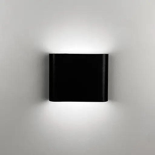 Чорний стіновий світильник із двостороннім світлом 11х9х3 см | Line F | Арт. W051/2 BK - фото 5