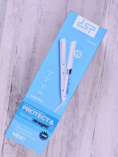 Випрямляч для волосся DSP-10022 керамічний 45 Вт Білий із Синім - фото 3