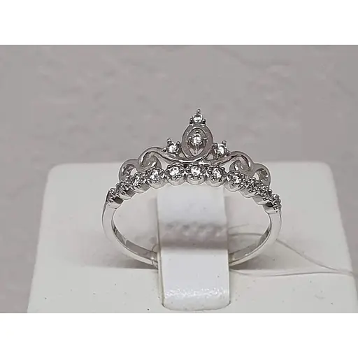 Серебряное кольцо Qvaliz Корона с фианитами. 90101019 17,5 - фото 2