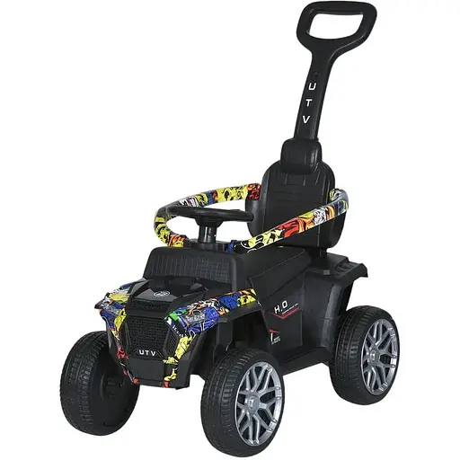 Дитячий квадроцикл Bambi M 5732EBLR-6 2-в-1 з батьківською ручкою, пультом керування, музикою, світлом, жовтий
