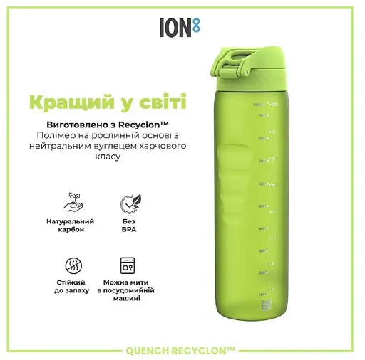Пляшка для води ION8 1000 мл (ЕКО пляшка) BPA Free Green (I8RF1000GRE) - фото 6