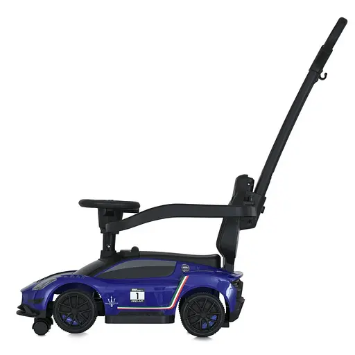 Детская каталка-толокар 2 в 1 M 5106-4 синий, с родителькой ручкой - фото 3