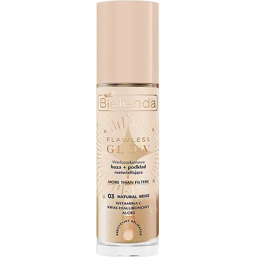 Багатофункціональна освітлювальна база + тональний крем Bielenda Flawless Glow 03 30 мл
