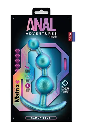 Анальна пробка Anal Adventures Matrix Gamma Plug 13.3 см (блакитний) - фото 4