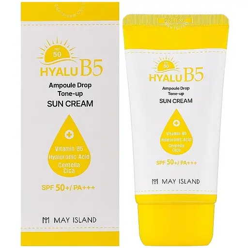 Тонізуючий сонцезахисний крем May Island Hyalu B5 Ampoule Drop Tone Up Sun Cream 70 мл - фото 1