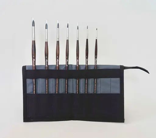 Набор кистей для масла Raphael Textura, круглые, 7 шт, в пенале - фото 4