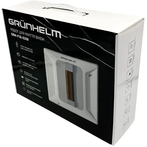Робот для миття вiкон Grunhelm GRH-F18-02W квадратний 3 режими 100 мл білий (147808) - фото 9