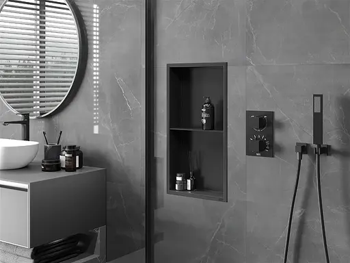 Полка для душа встроенная Nett YB-60, 60 см Черный - фото 2