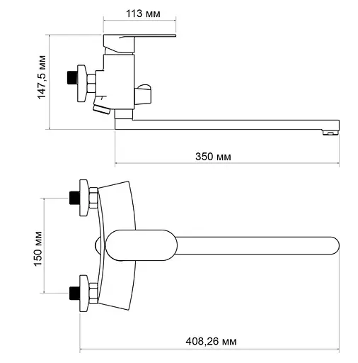 Змішувач для ванни Lidz Tani 005, Chrome (k40) LDTAN005CRM44962 - фото 6