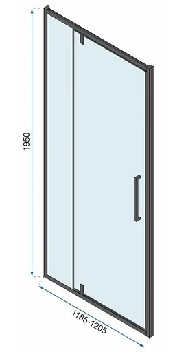 Душова кабіна Rea Rapid Swing 80x120 black REA-K6421 + REA-K6413, Чорний матовий, Універсальна, прозорий - фото 6