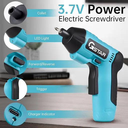 3,6 В з живленням від батареї USB-зарядка 3 Нм Електрична викрутка Електроінструменти для свердління Акумуляторна викрутка з CRV 5 - фото 2