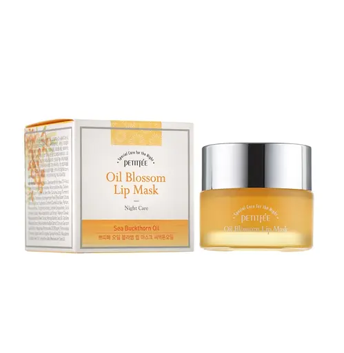 Маска для губ Вітамін Е-Обліпиха Oil Blossom Lip Mask Sea Buckthorn oil Petitfee & Koelf 15 г - фото 2