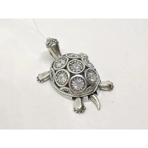 Срібна підвіска Premium Тортіла. 3105 Білий - фото 2