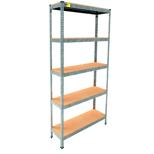 Металевий стелаж Emby Light Series (розмір 2100х900x300мм) 5 полиць ДСП до 100кг Оцинкований