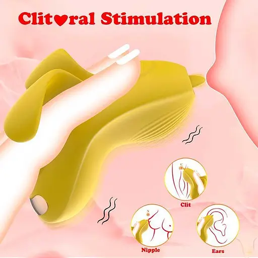 Клиторальный смарт-вибратор Love Spouse силиконовый с аккумулятором для женщин 71 мм желтый - фото 4