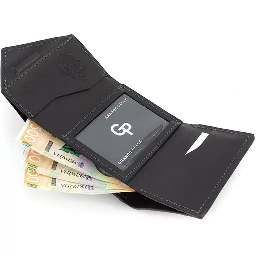 Кожаный кошелек Grande Pelle 10х9.5х2 см acs0029301 - фото 6