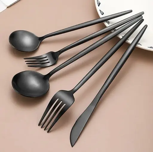 Набор столовых приборов Black из нержавеющей стали 18/10 на 5 предметов. - фото 6