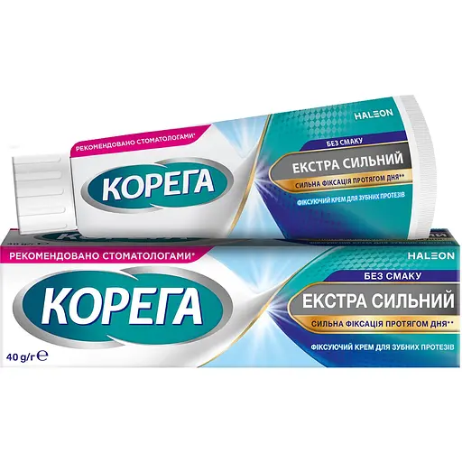 Фиксирующий крем для зубных протезов Corega Экстра Сильный Без Вкуса 40 г