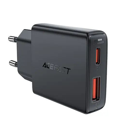 Зарядное устройство для Acefast A69 USB/ Type-C QC PD 30W GaN черный - фото 1