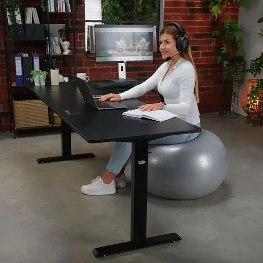 Компьютерный угловой стол Di Volio Trani с регулируемой высотой черный - фото 5