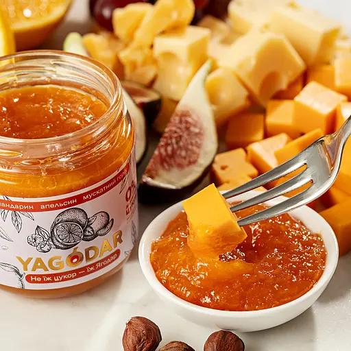 Джемы без сахара Yagodar Мандарин Апельсин Мускатный орех 4 шт 840 г - фото 6