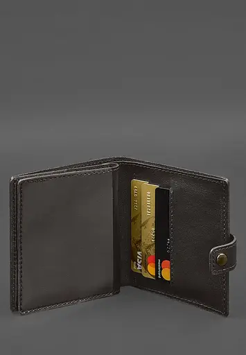 Кожаная обложка-портмоне для военного билета офицера запаса (широкий документ) Темно-коричневый - фото 7