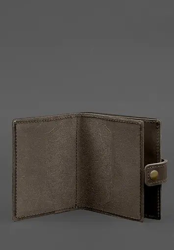 Кожаная обложка-портмоне для удостоверения офицера ГНСУ 11.2 темно-коричневая Crazy Horse - фото 3