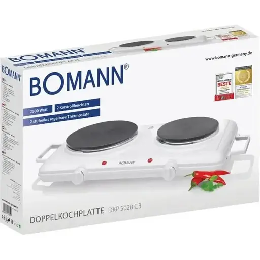 Плита електрична Bomann DKP 5028 CB на 2 конфорки зі знімними ручками для транспортування - фото 8