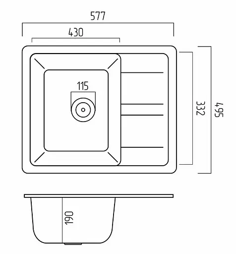 Кухонна мийка Platinum 5851 ARIA (SP000033270) - фото 5
