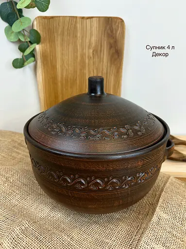 Столовый сервиз керамической (глиняной) посуды для Борща на 6 человек Декор - фото 6