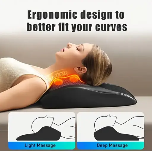 Массажная подушка SL-25 для спины и шеи с подогревом (Черный) - фото 6