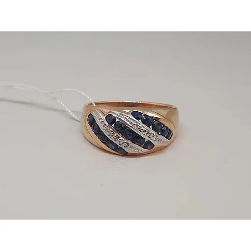 Золотое кольцо с бриллиантами и сапфиром. RS6133K 17 - фото 4