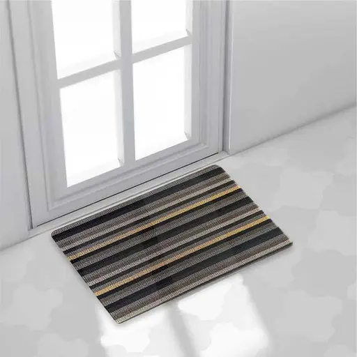 Дверний килимок Lovely Svi з петлевою щетиною 40 x 60 для внутрішнього зовнішнього входу -  Жовта полоска