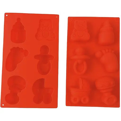 Форма силиконовая на планшете 3D молд "Детский" на 6 фигурок 29x17 см, Kitchen Master Красный 87499 - фото 2