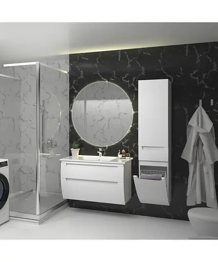 Тумба підвісна Мойдодир Trend 80-A у ванну з Creavit умивальником Su-80 Білий - фото 2