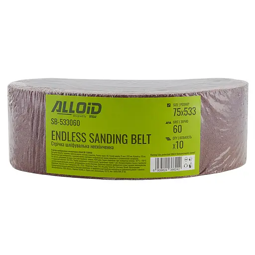 Стрічка шліфувальна нескінченна Alloid Building Tools зерно 60 75х533 мм 10 шт. (SB-533060) - фото 3