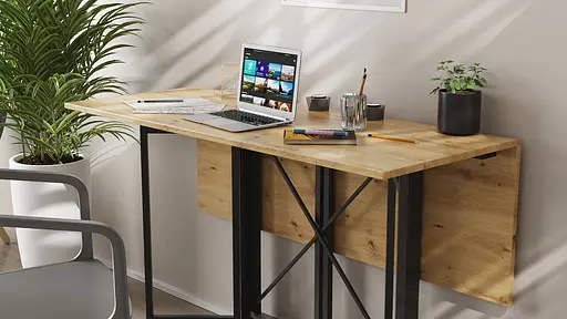 Стіл-книга трансформер Спайдер Ferrum-decor 750x1150x880 Чорний метал ДСП Дуб Артізан 16 мм (FRD-105093) - фото 2