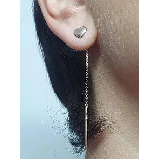 Золотые серьги-протяжки Tango Сердечки. 580040 - фото 2