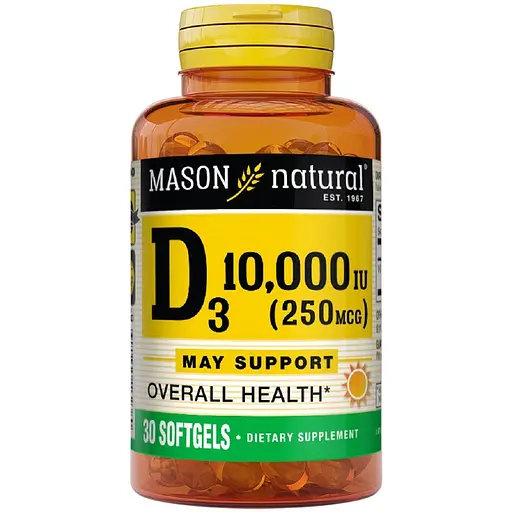 Вітамін D3 Mason Natural Vitamin D 10000 МО 30 гелевих капсул